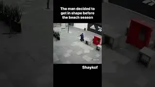 The man decided to get in shape before the beach season 