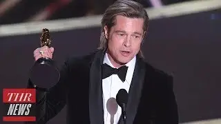Brad Pitt Calls Out John Bolton During Oscars Acceptance Speech | THR News