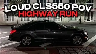 STG1 Mercedes CLS550 with Downpipes playing CAT and MOUSE on the highway (POV)