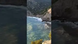 Шторм в синей бухте. Царский пляж. Новый Свет 2021, Крым зимой.