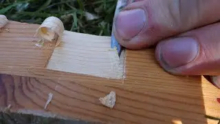 Using a knife as a "chisel" when that's all you have