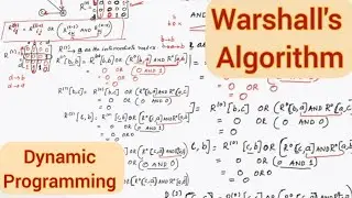 Lec37 : Warshall's Algorithm - Dynamic Programming