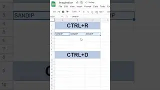 Google Sheet और  Excel की  Shortcut Key (CTRL + R) का उपयोग