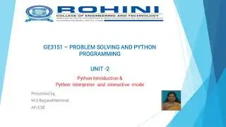 Python introduction & python interpreter and interactive mode