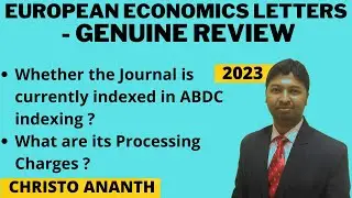 Christo Ananth - European Economics Letters  - ABDC Review - ABDC Journal List - ABDC List - English