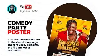 Comedy Party Poster Design in Pixellab