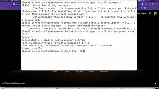 Error installing cocoapods: The last version of activesupport | sudo gem install cocoapods