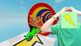I played ROBLOX OBBY on a MOTORBIKE!!!!! (ultra speed)