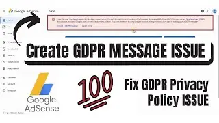 How to Create a GDPR Message on AdSense | Create a GDPR Message in AdSense | Step By Step in Hindi