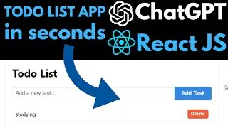 Create a Todo list React JS Web app in seconds using ChatGPT tutorial | Chat GPT for programming.
