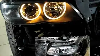 Bi-led линзы на БМВ Х5 е53. Восстановленная оптика !!!