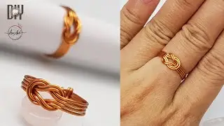 Double Square knot (Sailor knot) ring - How to make unisex wire jewelry from copper wire 466