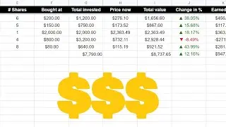 Adding your own information to a stock portfolio - Google spreadsheet 2020