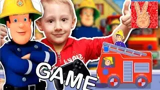 Game cartoon Fireman Sam. Cartoon cars Fire truck.
