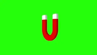 3D horseshoe magnet 🧲 Rotating Animation Green screen video effect HD