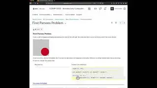 Parsons Problems COMP1010 University of Manitoba