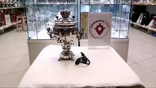 Тульский электрический самовар 3 литра никелированный желудь завод Штамп Самовары.ком(samovary.com)