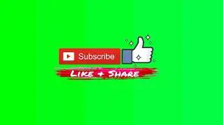 Subscribe share & like button Green screen copyright free