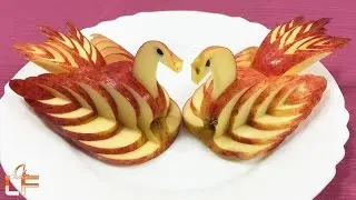 How to Make Apple Swan Garnish - Fruit Carving Video For Beginners