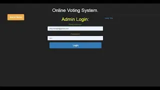 Student Final Year Project - Online Voting System using PHP/MySQL