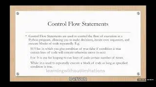 CONTROL FLOW STATEMENT IN PYTHON COURSE FOR BEGINNERS PART 3