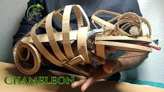 Easily Make a Puppet CHAMELEON Using cardboard at home / SKELETON CHAMELEON 🦎💀 #diy