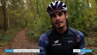 Portrait du cycliste Hugo Foulon champion du monde de pignon fixe