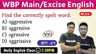 WBP Main/Excise Main English Class - 57 | Objective English Practice Set | The Way Of Solution