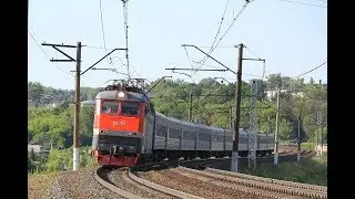 ЧС7-089 с пассажирским поездом, перегон Ясногорск - Ревякино