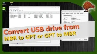 Windows: Convert USB drive from GPT to MBR and vice versa