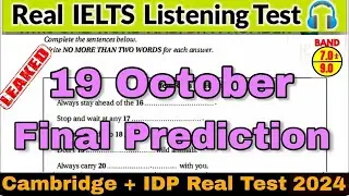 19 October 2024 IELTS LISTENING PRACTICE TEST 2024 WITH ANSWERS | IELTS EXAM PREPARATION | IDP & BC
