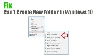 Fix Right Click Context Menu New Folder Missing | Can't Create New Folder In Windows 10