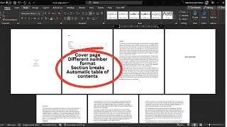 How to format a thesis cover page, section break, different numbers and automatic table of contents