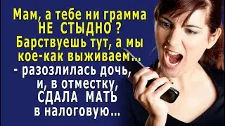 - - И тебе не стыдно? – дочь и СДАЛА МАТЬ в налоговую, разозлившись на отказ помочь…