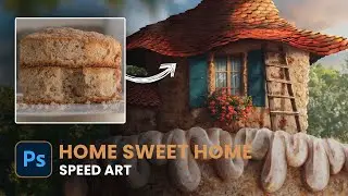 I Made a Cake House Out of an ACTUAL Cake in Photoshop!