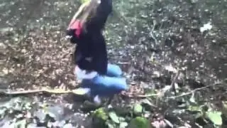 Mhairi swinging on a tree 2