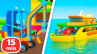 Die Helfer Autos Kompilation - Zeichentrick für Kinder. 3 Folgen am Stück