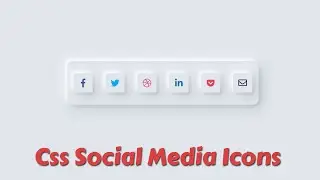 Css Neumorphism Button | Css On Click Animation | Css Social Media Icons