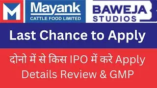 mayank cattel food ipo , baweja studios ipo 