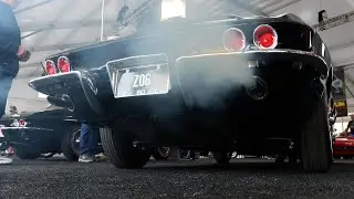 1963 Z06 N03 Corvette Split Window Cold Start, Revs, Idle