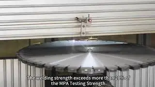 Laser-welded diamond cutting disc blade for cutting in concrete.