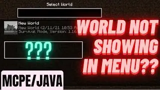 Minecraft World Corrupted/Not Showing in Menu?? 100% solution to fix No world problem for Mcpe/ Java