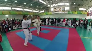 Фулконтакт каратэ. Чемпионат РК. Юноши 18+. Бой 1. Михаил Лаврентьев