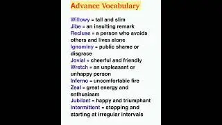 Advance English Vocabulary/#importantenglishwords #spoken_english #vocabularywordsenglish