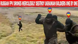 Russian Fpv drones mercilessly destroy Ukrainian soldiers one by one