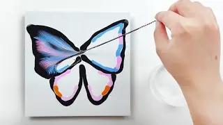 (242) Chain pull technique _ Butterfly _ Acrylic Pouring _ Fluid acrylic _ Designer Gemma77