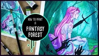 How to Paint a Fantasy Forest • Watercolor Painting Tutorial