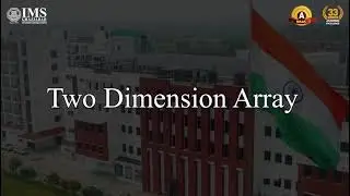 2 Dimension array in C language