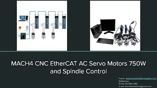 Mach4 CNC EtherCAT AC Servo Motors 750W and Spindle Control