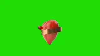 3D Heart animation green screen